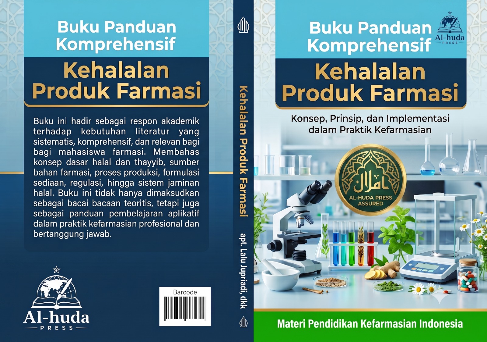 Cover Buku Panduan Kompeherensif Kehalalan Produk Farmasi Konsep, Prinsip dan Implementasi dalam Praktik Kefarmasian
